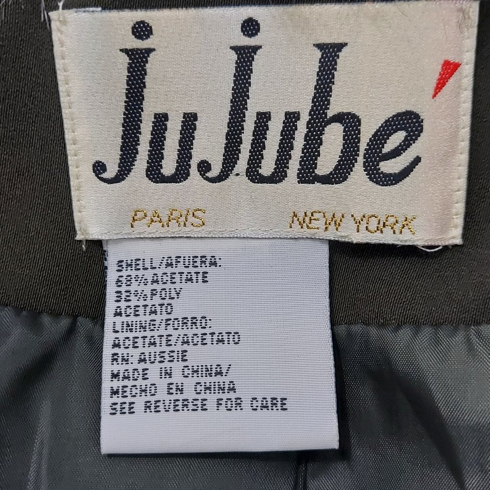 Vintage Ju Ju be Army Green 2 piece skirt suit with faux fur collar - Picture 11 of 14